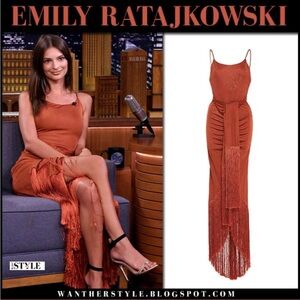 Cult Gaia Natalia Dress - Burnt Orange with Fringe